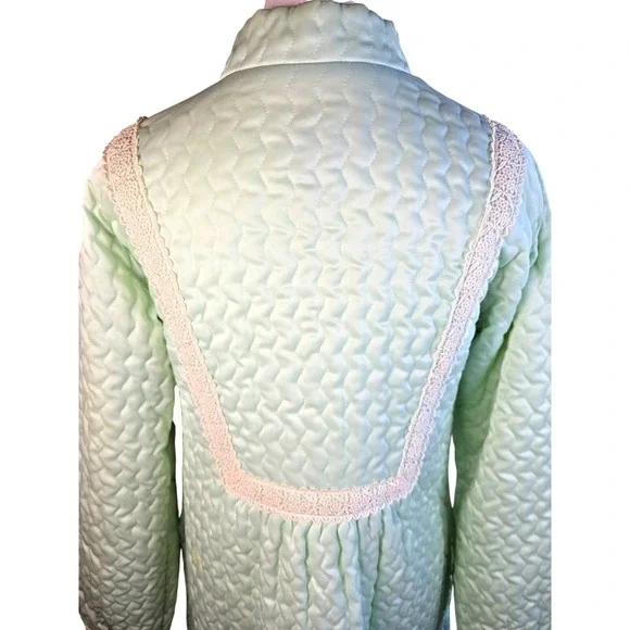 60s Vintage Christian Dior Lane Bryant Robe Women's‎ Small Quilted Lace Robe - Picture 11 of 16